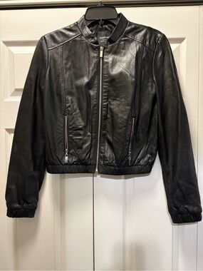 Bebe leather bomber jacket